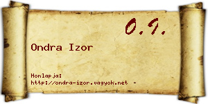 Ondra Izor névjegykártya